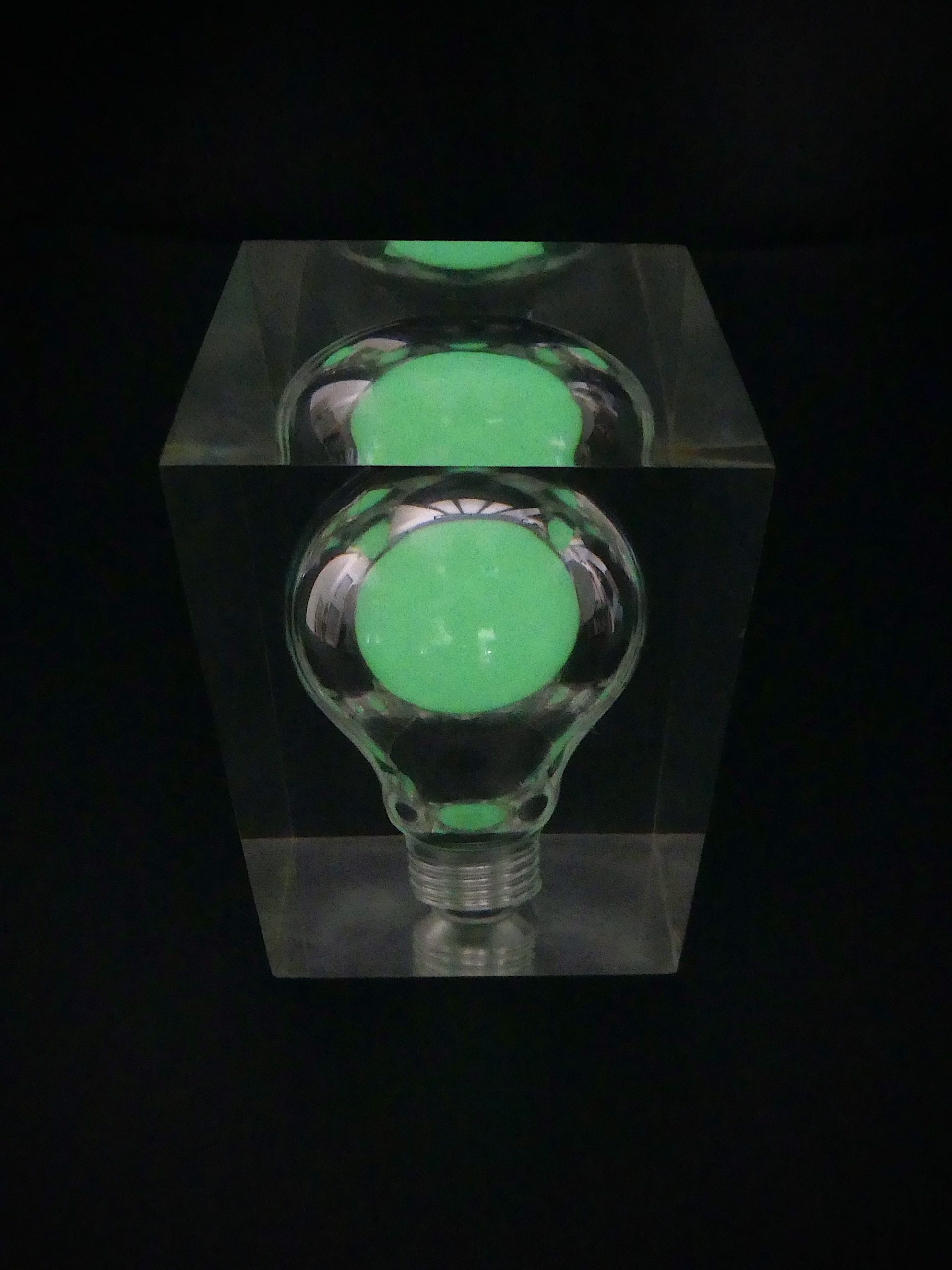 Paire d'inclusions en résine de Pierre Giraudon ampoules