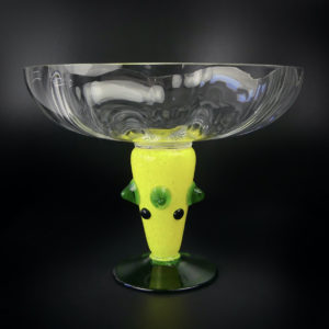 Coupe en verre pop soufflé bouche signée Le Trésor du Galion (face)