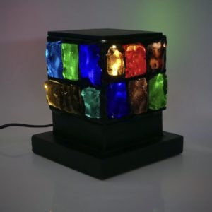 Lampe cube ambiance vitrail design By Bybo France (3/4)