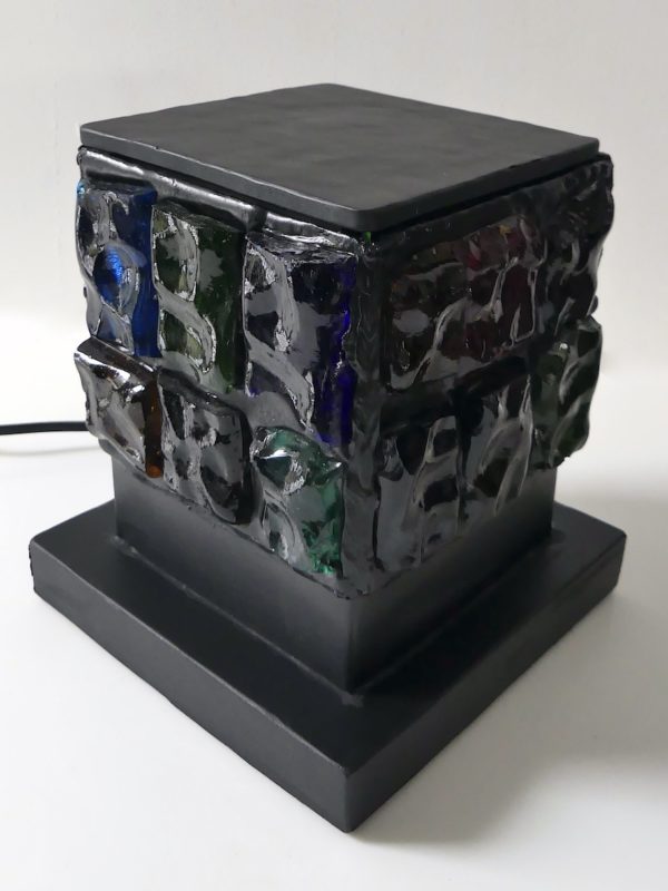 Lampe cube ambiance vitrail design By Bybo France (3/4)