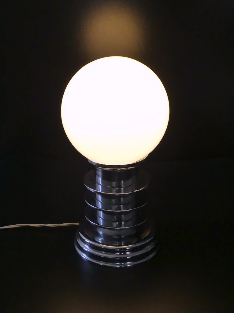 Lampe De Table Space Age Vintage 1970 - Orange Chromé Orientable, Métal