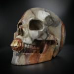 Crâne en agate massive sculptée à la main vanité de bureau (3/4)