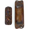 Waka huia au Teko Teko Papa hou Maōri en bois et nacre d’ormeau (dessus ouvert)