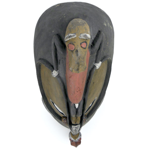 Masque chimérique Papou en bois sculpté polychrome (dessus)