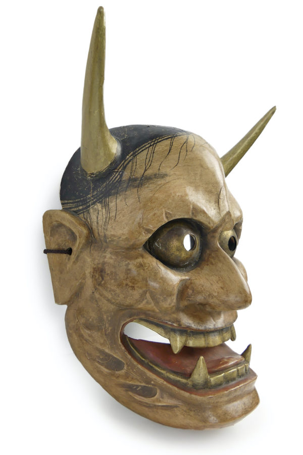 Masque Hannya rare et prestigieux en bois léger (3/4)