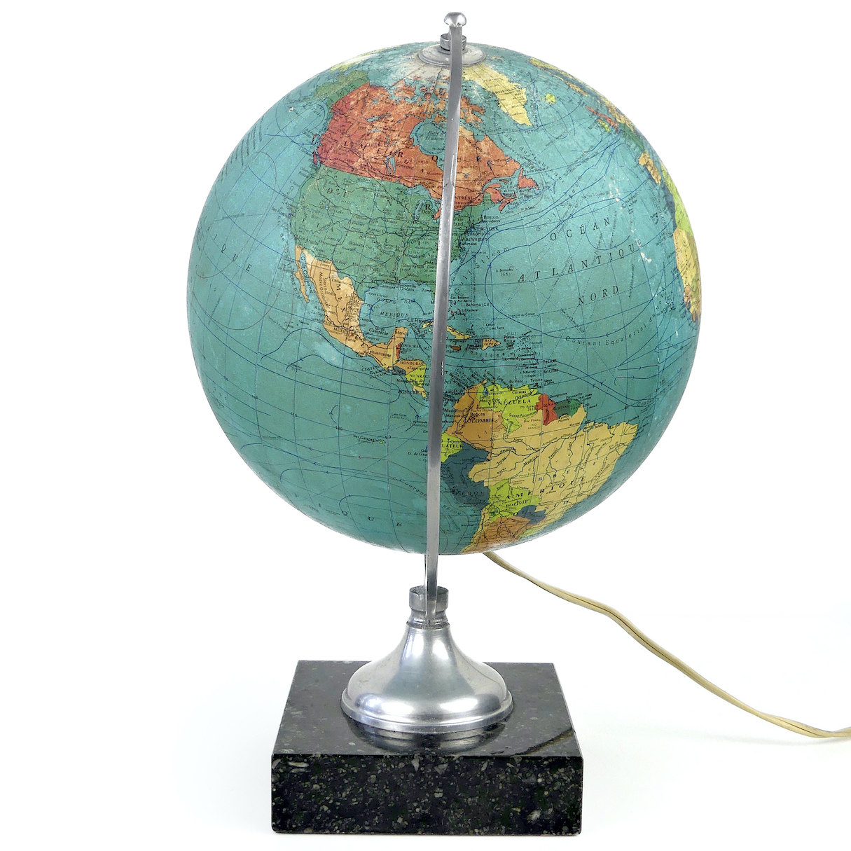 Globe terrestre vintage signé Taride