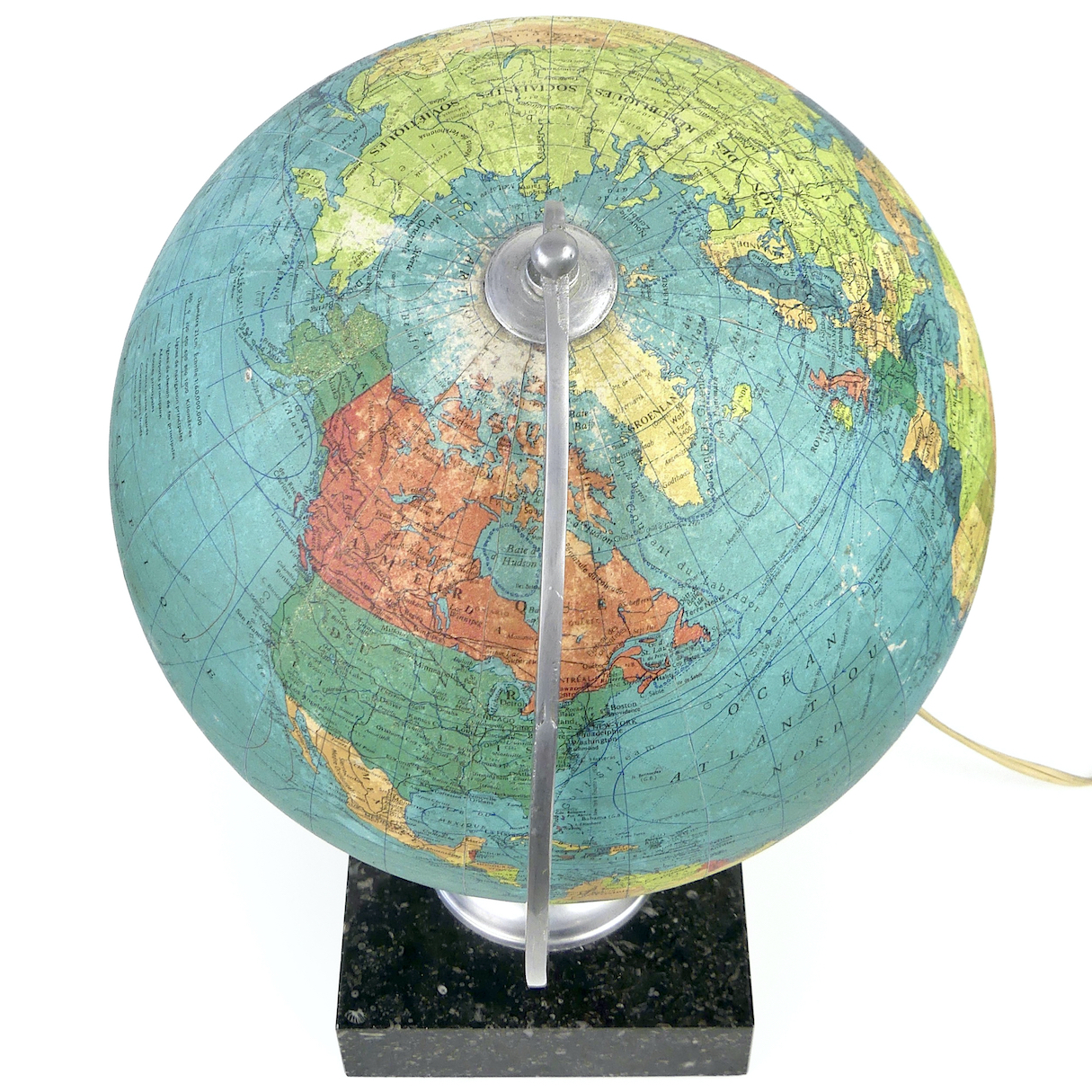 Grand globe terrestre signé signé Taride