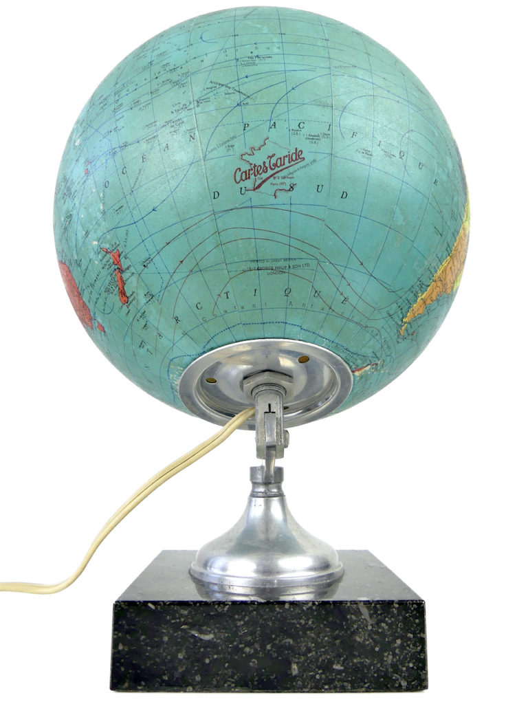 Globe Terrestre Vintage 1950s | Mappemonde Métallique