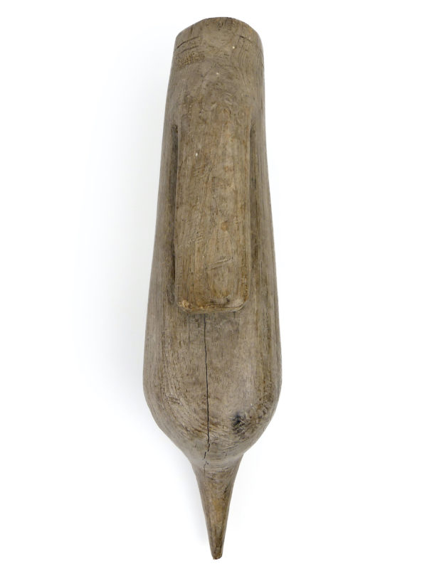 Coffin de faucheur ancien étui de pierre à aiguiser en bois XIXe (dos)