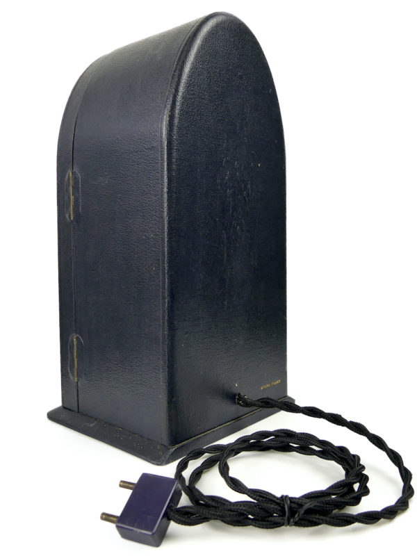 Statuette de Sainte Thérèse de Lisieux Art déco en verre dépoli dans niche lumineuse (3/4 dos)