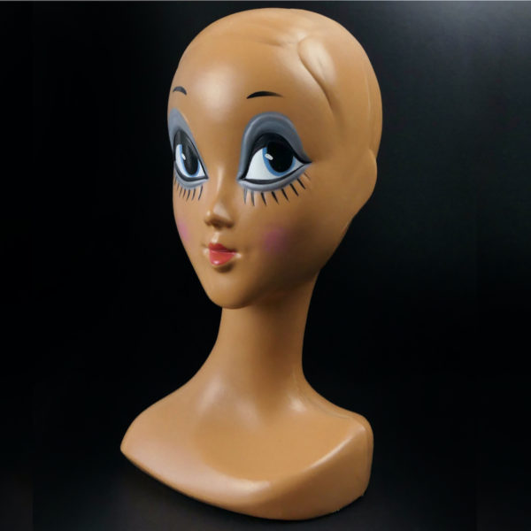 Tête à chapeau Twiggy en vinyle peint des années 70 Déco Pop (3/4)
