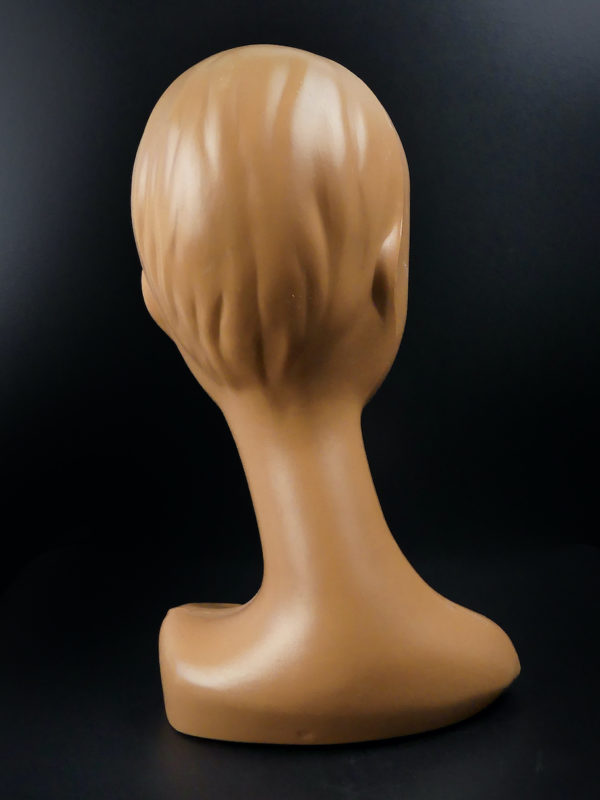 Tête à chapeau Twiggy en vinyle peint des années 70 Déco Pop (dos)