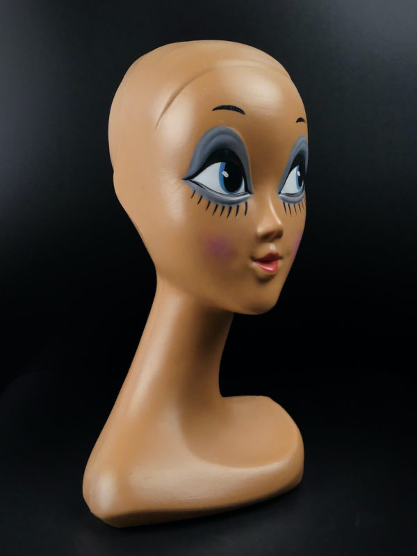 Tête à chapeau Twiggy en vinyle peint des années 70 Déco Pop (3/4)