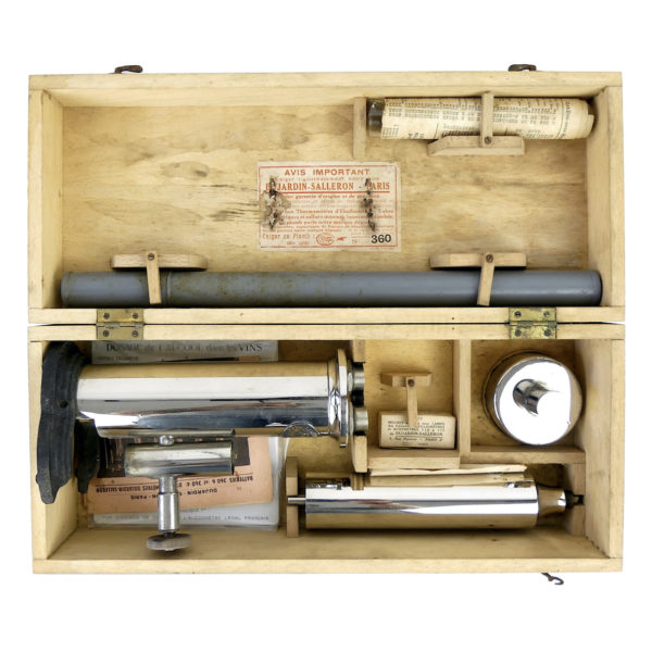 Ébulliomètre Dujardin Salleron ancien Paris Œnologie (dessus ouvert)