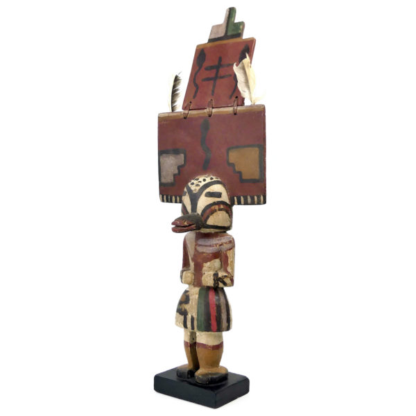 Poupée Kachina à Tabletta en bois léger polychrome sur socle (3/4)