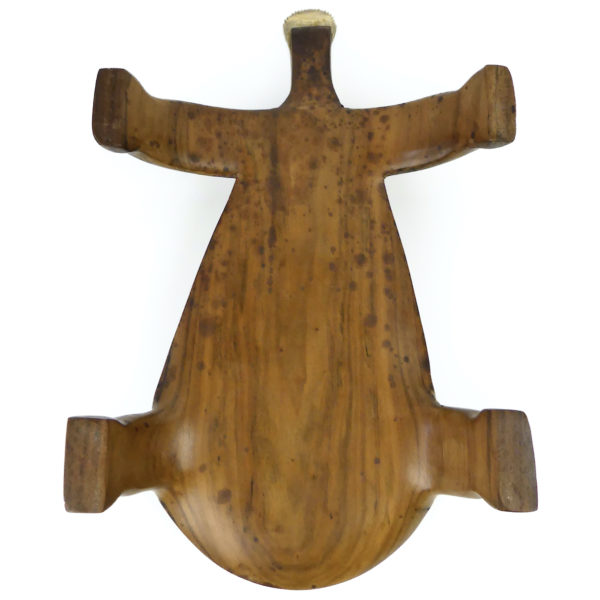 Petit tabouret tortue Honu râpe à noix de coco en bois de rose et os (dessous)