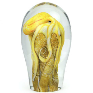 Sculpture Octopus en cristal soufflé-bouche signée Petr Kuchta (profil)