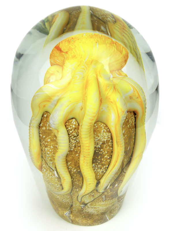 Sculpture Octopus en cristal soufflé-bouche signée Petr Kuchta (dessus face)