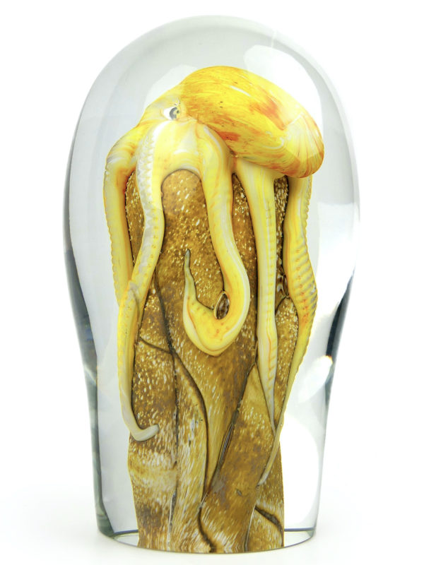 Sculpture Octopus en cristal soufflé-bouche signée Petr Kuchta (3/4 dos)