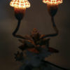 Petite lampe coquillages et oursins Lampe d’ambiance tropicale (allumée)