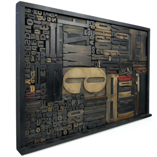 Cadre de caractères d’imprimerie vintage en bois (3/4)