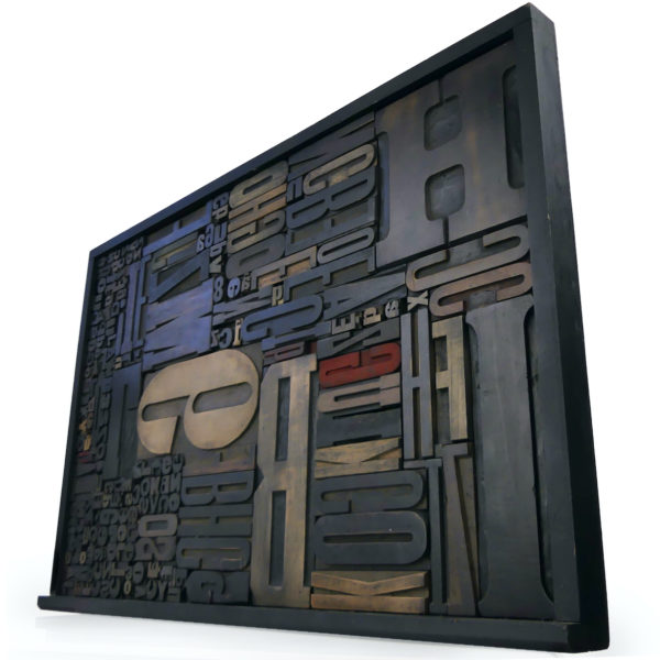 Cadre de caractères d’imprimerie vintage en bois (3/4)