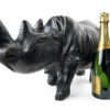 Grand rhinocéros massif monoxyle en bois dur Sculpture animalière africaine (proportion)