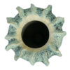 Grand vase organique conique vert de gris céramique à glaçure écume de mer effet lave (dessus)