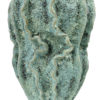 Grand vase organique conique vert de gris céramique à glaçure écume de mer effet lave (face)