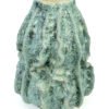 Grand vase organique conique vert de gris céramique à glaçure écume de mer effet lave (dessous 3/4)