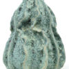 Grand vase organique conique vert de gris céramique à glaçure écume de mer effet lave (dessous face)