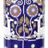Pot bleu en cloisonné biches et décor floral Fabienne Jouvin (détail)