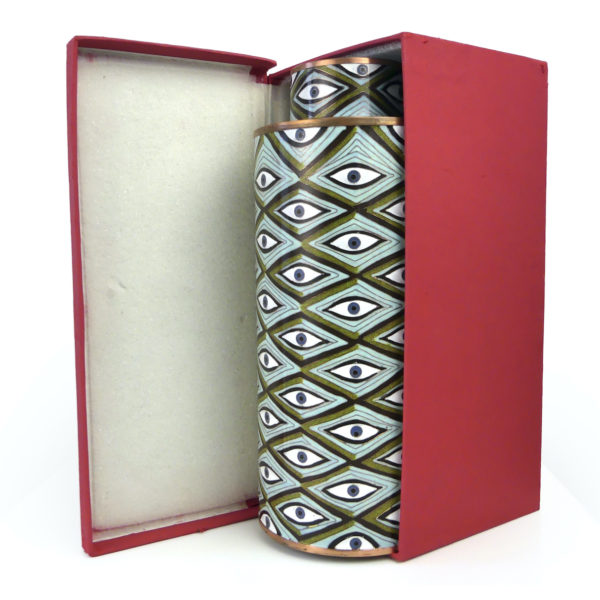 Pot à thé Yeux bleus et vert cloisonné Fabienne Jouvin