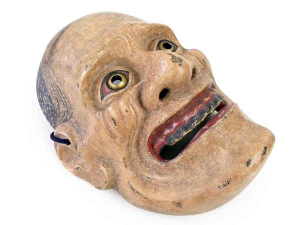 Masque de Yamanba vieille femme solitaire démon théâtre nô (dessous 3/4)