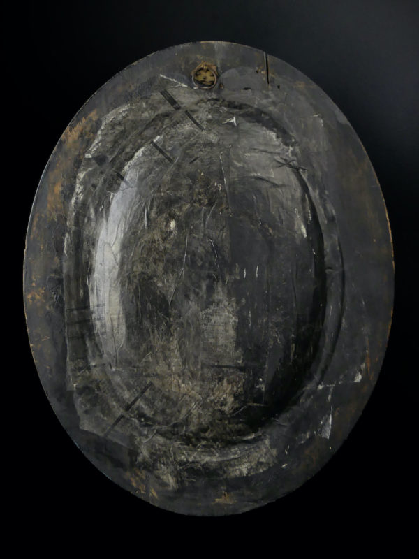 Bas-relief religieux assomption à encadrement ovale en bois fin XIXe (dos)