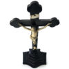 Crucifix victorien noir antique XIXe au crâne d'Adam Art religieux (dessus)