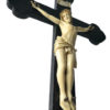 Crucifix victorien noir antique XIXe au crâne d'Adam Art religieux (détail)