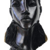 Buste de femme éthiopienne en ébène sculpté Afrique de l’Est (détail)