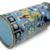 Pot à pinceaux chinois bleu aux chiens de Fô en émail cloisonné (dessous 3/4)