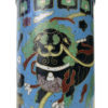 Pot à pinceaux chinois bleu aux chiens de Fô en émail cloisonné (détail)