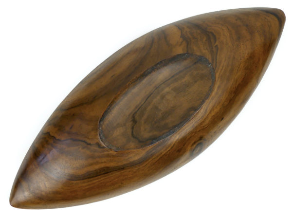 Grand Umete marquisien plat et couvercle sculpté en bois de rose (dessous)