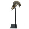 Crâne de bélier ciselé sur socle Ovis aries Artisanat balinais (profil)