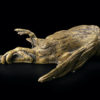 Petit oiseau mort en bronze patiné Bronze animalier Objet de curiosité (profil)