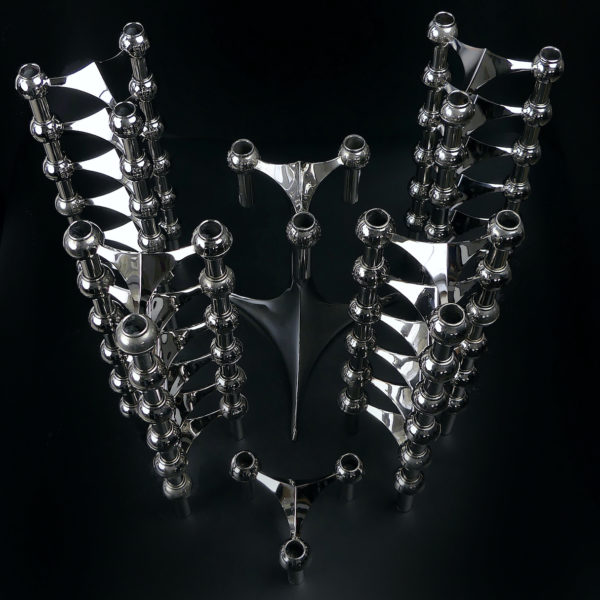 25 bougeoirs sur pied tripodes modulables Fritz Nagel 1960 (dessus)