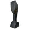 Buste de femme Modigliani en terre cuite à patine noire (3/4 dos)