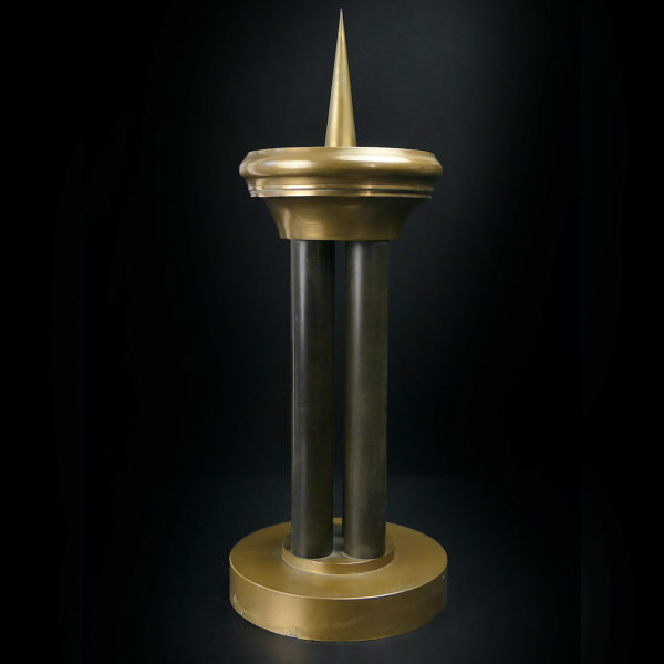 Pique-cierge Art déco en bronze massif et Bakélite (face)