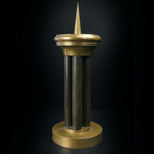 Pique-cierge Art déco en bronze massif et Bakélite (face)