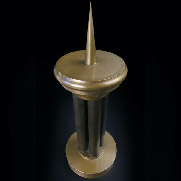 Pique-cierge Art déco en bronze massif et Bakélite (dessus 3/4)