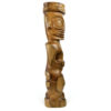 Grand Tiki couronné marquisien Matahoata en Miro bicolore (profil)