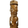 Grand Tiki couronné marquisien Matahoata en Miro bicolore (face)